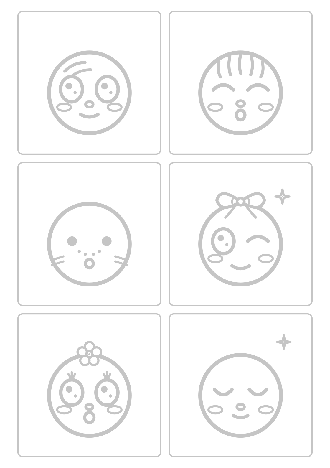 Cute faces — A4 printable