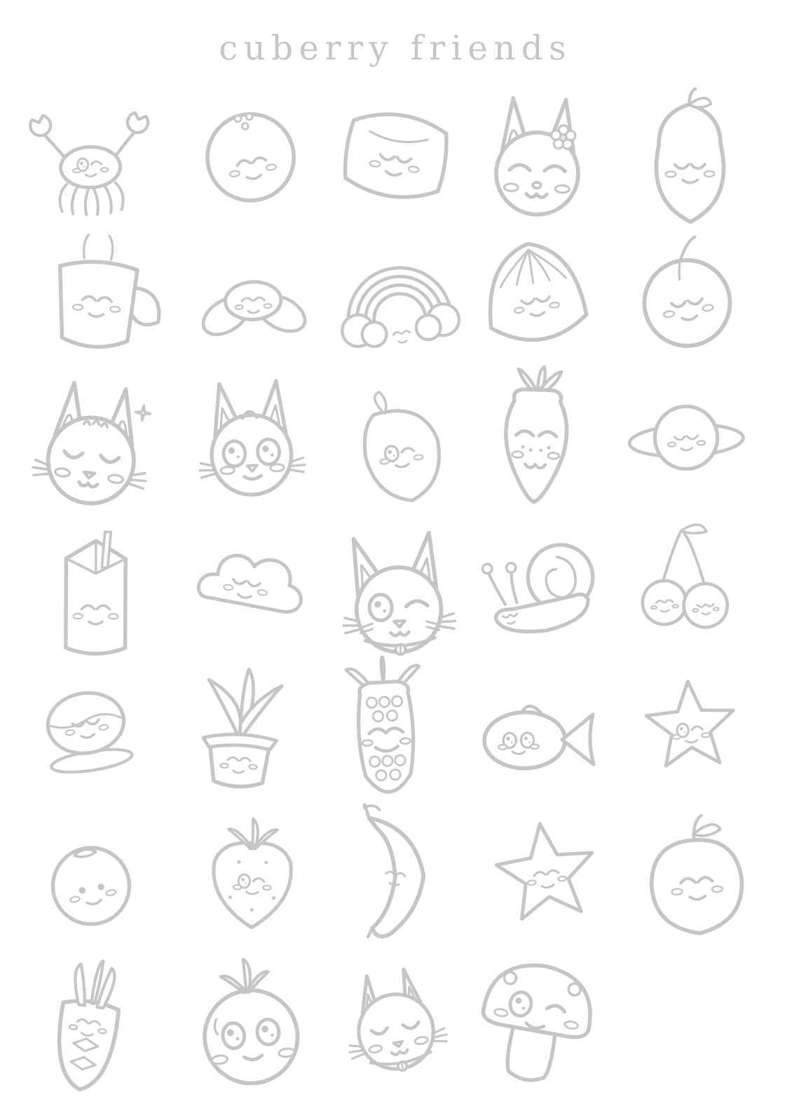 Cuberry friends — 4 combo sheets